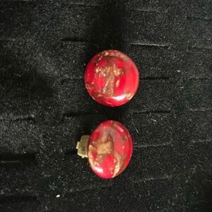 lucite earrings Gold Flakes Retro Jewelry made in Italy Confetti accessory